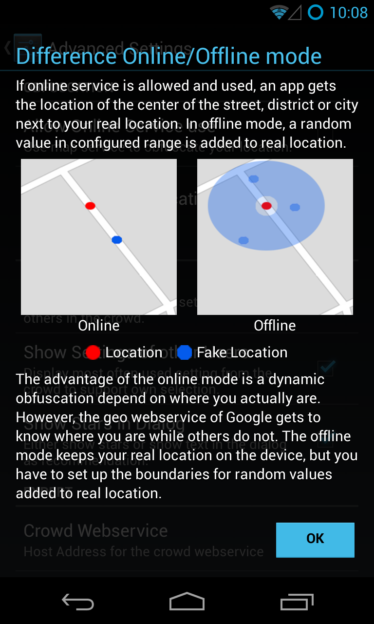 Online/Offline mode information